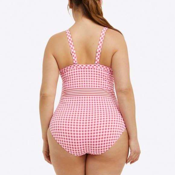 Lands End X Draper James One Piece Swimsuit Tummy Control red white size 22W NWT - Picture 4 of 9